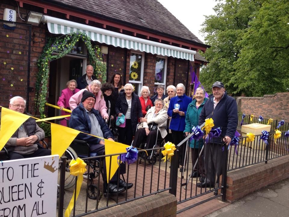 Elderly from St David's Bradbury Day Centre in Edinburgh outside the centre in Newtongrange